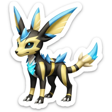 Manectric-Electrike-Lucio-Cubone-Umbreon-Marowak-Draco-Fakémon-hybrid-creature (full body), 4 legs sticker