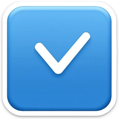 Blue verification checkmark emoji.
Blue circle, white check.
Flat, minimal, no effects.
Transparent background. sticker