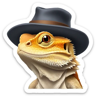 same photo as before, just instead of the face on top of the hat it was supposed to be a bearded dragon. sticker