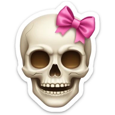 Skull with a pink bow sticker