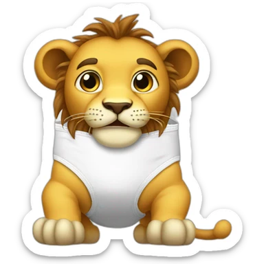 Diaper l'image lion sticker