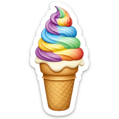 Ice Cream Rainbow Swirl Soft Serve sticker