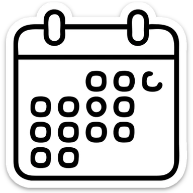 calendar page showing one month with a few highlighted dates sticker