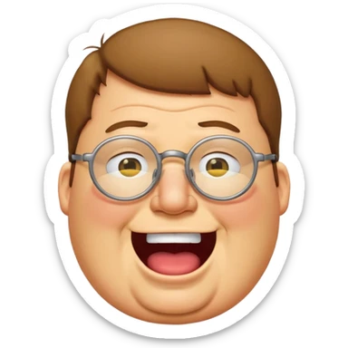 peter griffin with glasses as a laughing crying emoji sticker