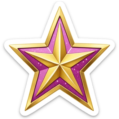 Glittery western star badge sticker