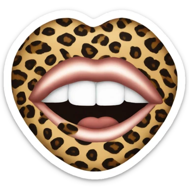 leopard print kiss sticker