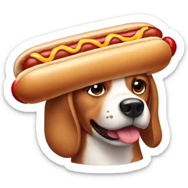 Dog with hotdog sticker