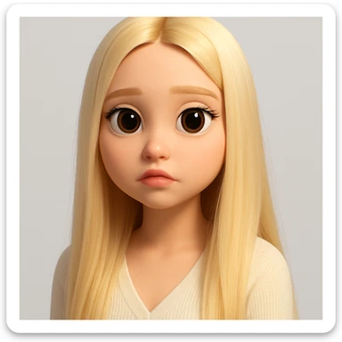 Create a realistic 3D emoji based on the reference image with relatively large eyes, preserving details and avoiding unnecessary skin defects. The style should resemble a detailed 3D emoji look as closely as possible. sticker