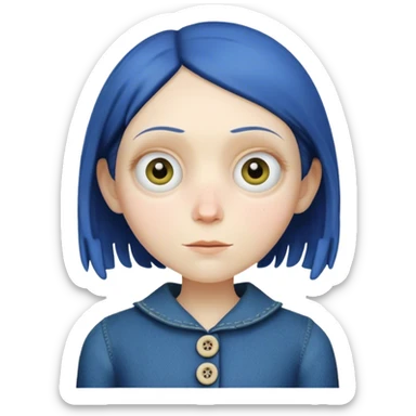 Coraline with button eyes sticker