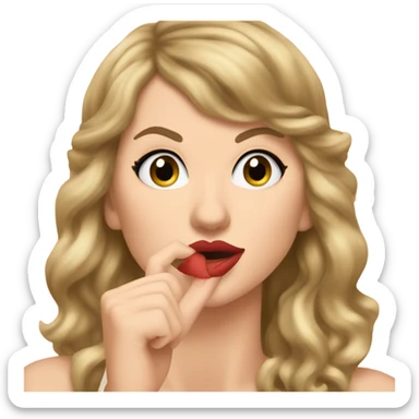 Taylor Swift doing the shh gesture sticker