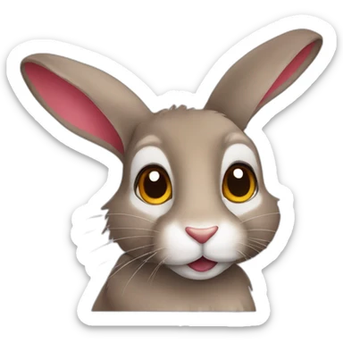 Brown eyed rabbit with wild colors sticker