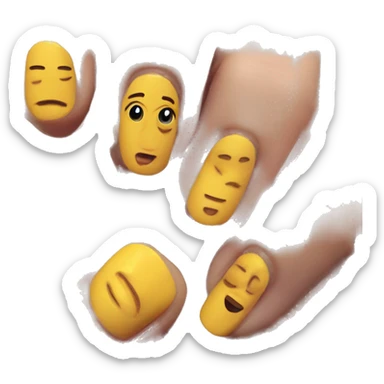 Middle finger emoji nails sticker