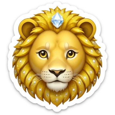 glitter yellow and white pokemon crystal light lion sticker