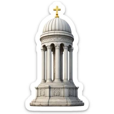 white Ukrainian monument on the main square sticker