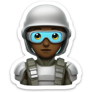 futurist super hero soldier sticker