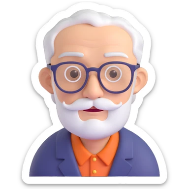 A nomadic old man wearing glasses sticker