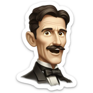 Nikola Tesla surprised  sticker