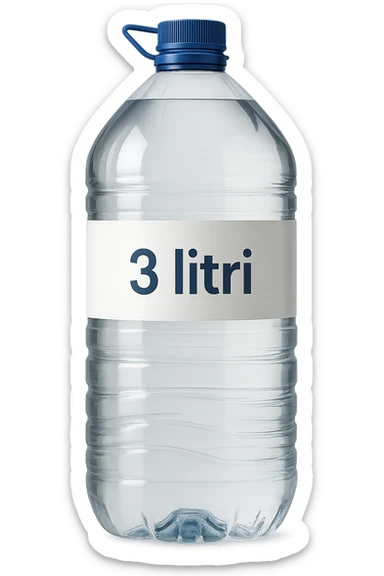 bottiglia di acqua con scritto 3 litri sticker