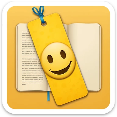 smiley face patterned rectangler bookmark sticker