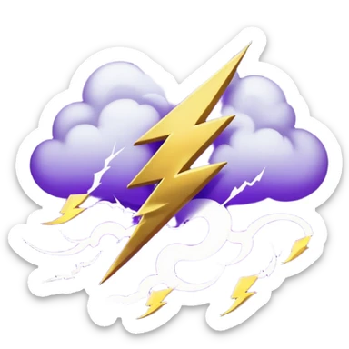Wiz 101 casting sigil inspired storm magic, compose it of swirling clouds and lightning bolts and use rich purple and gold as the colors  sticker