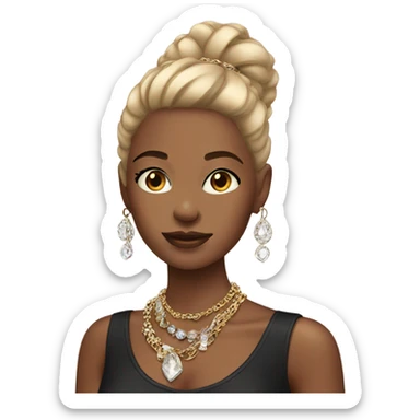 fashionable girl with jewelry  sticker