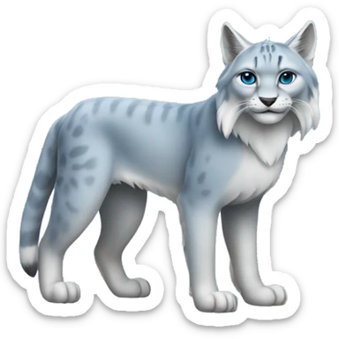 A blue lynx full body and short tail sticker