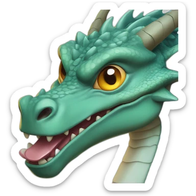 a realistic dragon with a comic-book style sticker