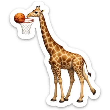 A giraffe who plays basketball sticker