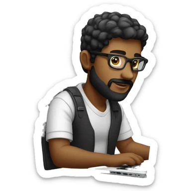 Graphiste black with laptop  sticker