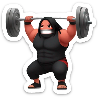 Itachi uchiha hitting the gym sticker