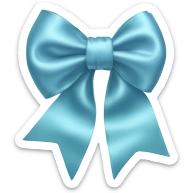 Light blue satin bow  sticker