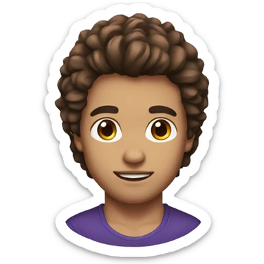 gym bro brown hair mini  sticker