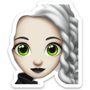 Goth lady with green eyes with tentacles sticker