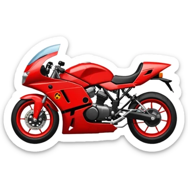 sports motorcycle lying on the ground sticker