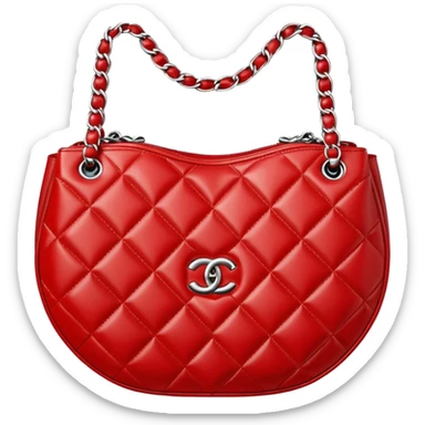chanel heart red color bag sticker