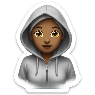 Girl wearing hoddie sticker