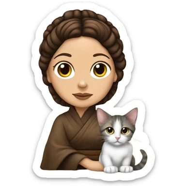 Princess Leia with a kitten sticker