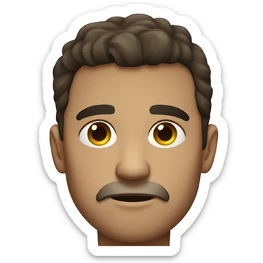 short-cropped, scowling brunette male sticker