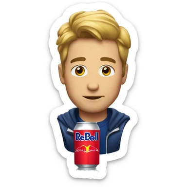 The man who drinks redbull sticker