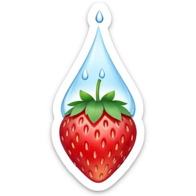 water with strawberry slices sticker