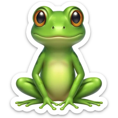 cute green frog with visible legs sitting sticker