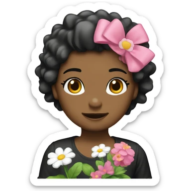 Flores con hello kitty sticker