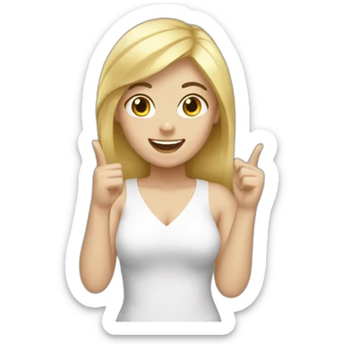 black hair white woman celebrating with blond hair white woman sticker