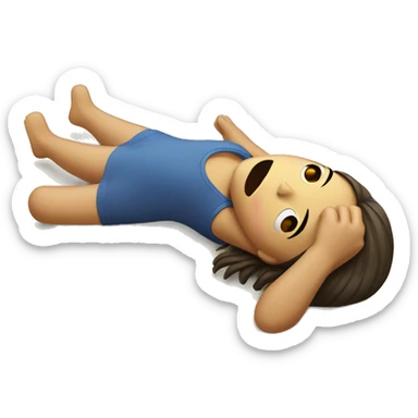 Girl lying on the beach crying sticker