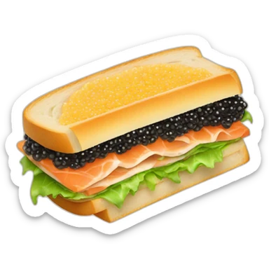 Sandwich with caviar sticker