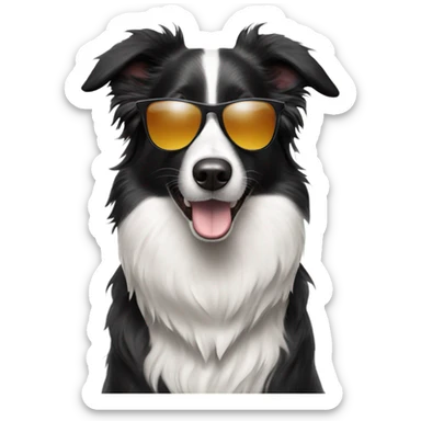 Border collie wearing sunglasses sticker