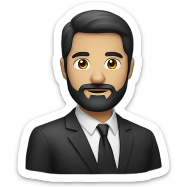 a man with a dark beard in a suit sticker
