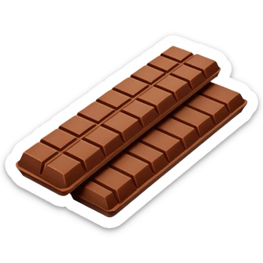 Illustrate a KitKat bar unwrapped, showing four chocolate fingers side by side. sticker