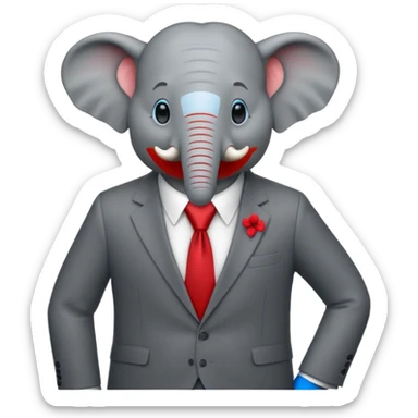 The elephand went in a suit
 sticker