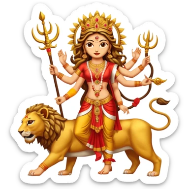 Maa Durga With A Lion sticker